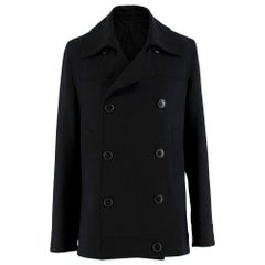 J.Lindeberg Black Wool blend Double Breasted Jacket EU46