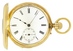 J.M. Badollet & Cie. A Gold and Enamel Half Hunter Pocket Watch C1880