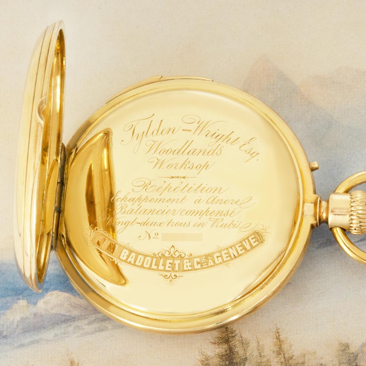 J.M. Badollet & Cie. A Gold and Enamel Half Hunter Pocket Watch C1880 For Sale 2