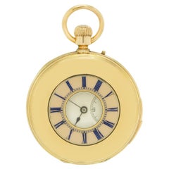 J.M. Badollet & Cie. A Gold and Enamel Half Hunter Pocket Watch C1880