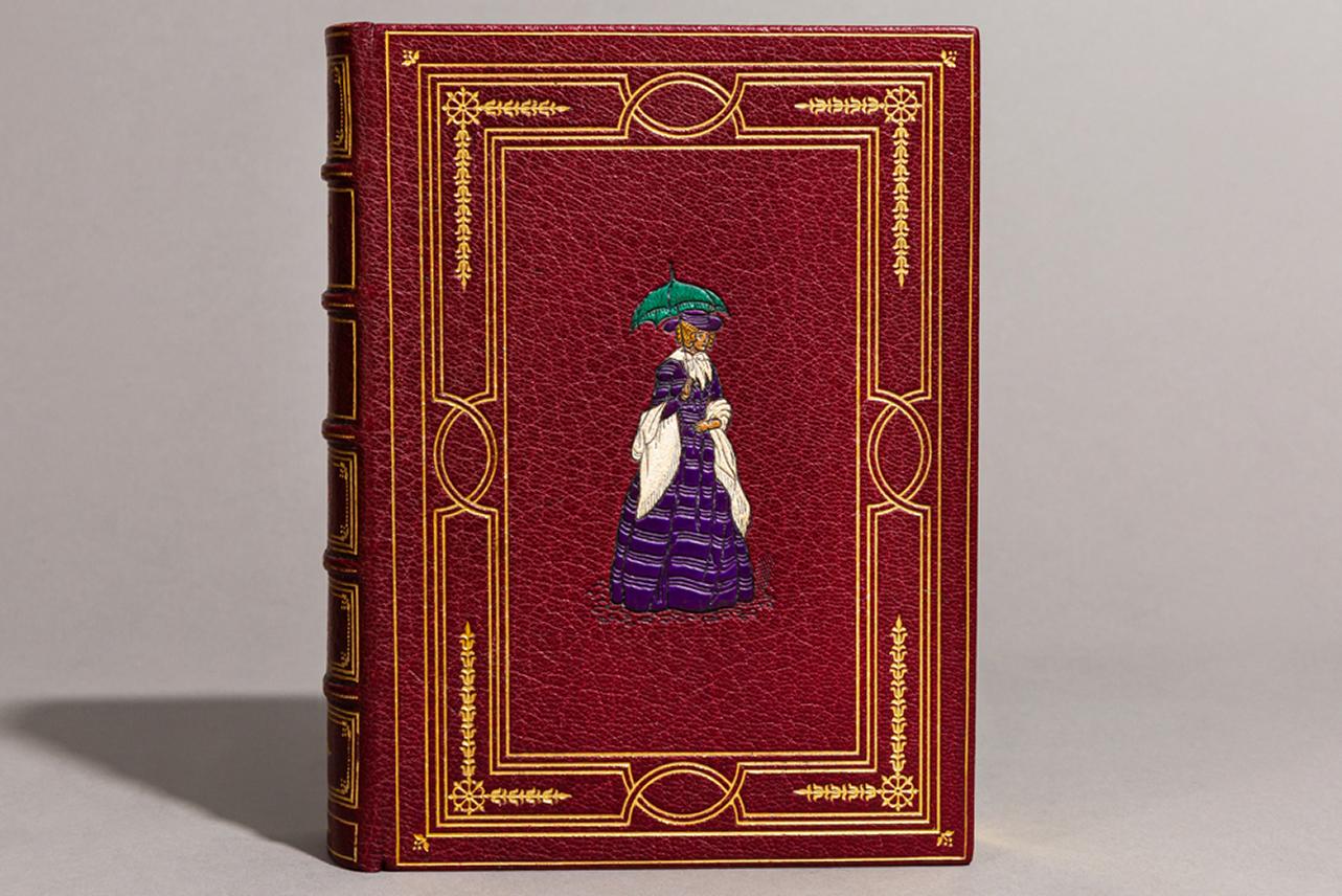 1 Volume. 

Bound in full red Morocco with a multicolored
Onlay on front cover by Bayntun, all edges gilt, raised bands, ornate gilt on spine
And covers, illustrated in color by Hugh Thomson. 

Published: London: Hodder & Stoughton 1901. In a