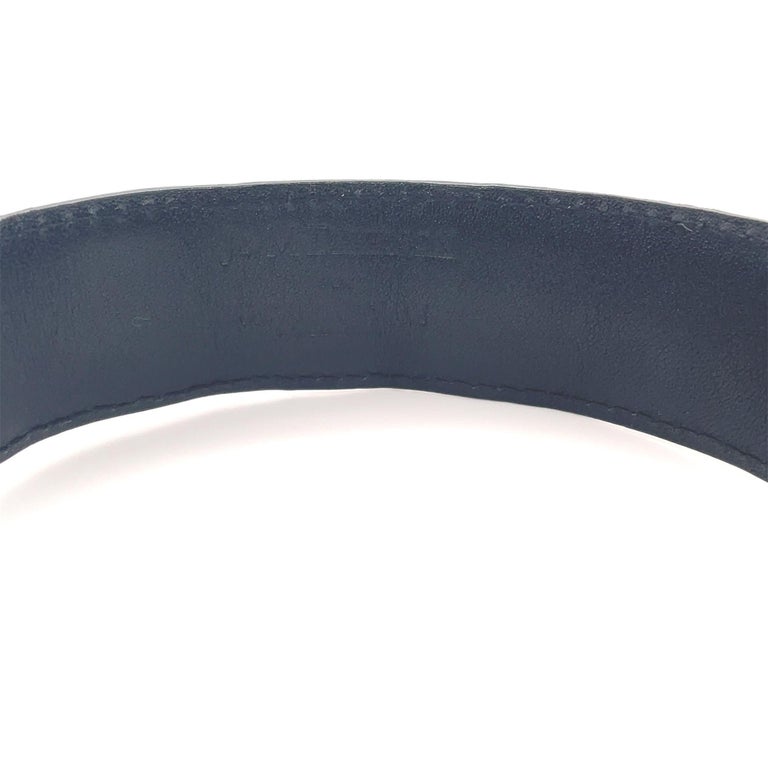 J&M Davidson Black Shiny Mens Leather Buckle Belt Silver  display picture 1