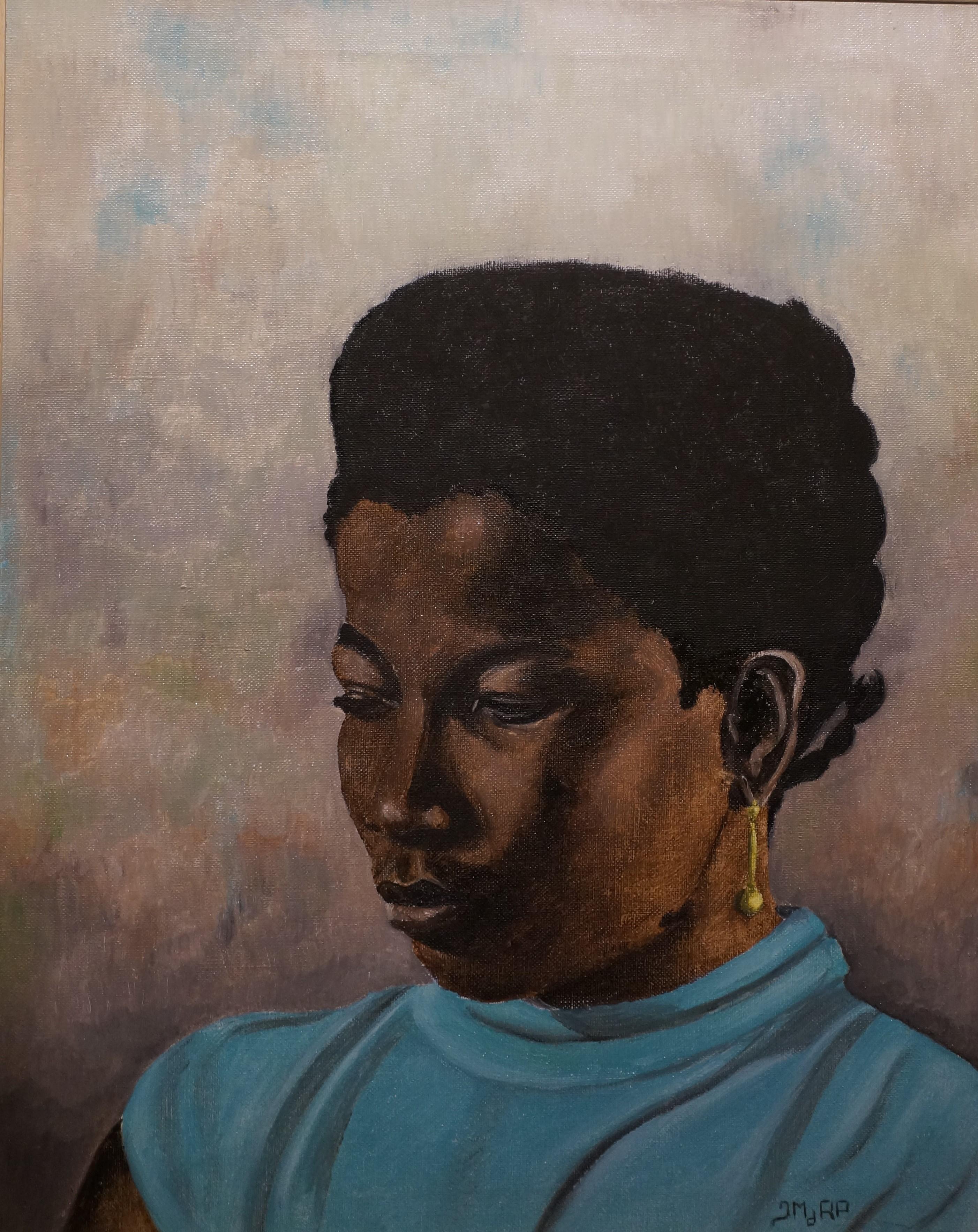 Portrait Painting di J.M. de Raad - Ritratto di Olney, una ragazza di Wagingen, Suriname