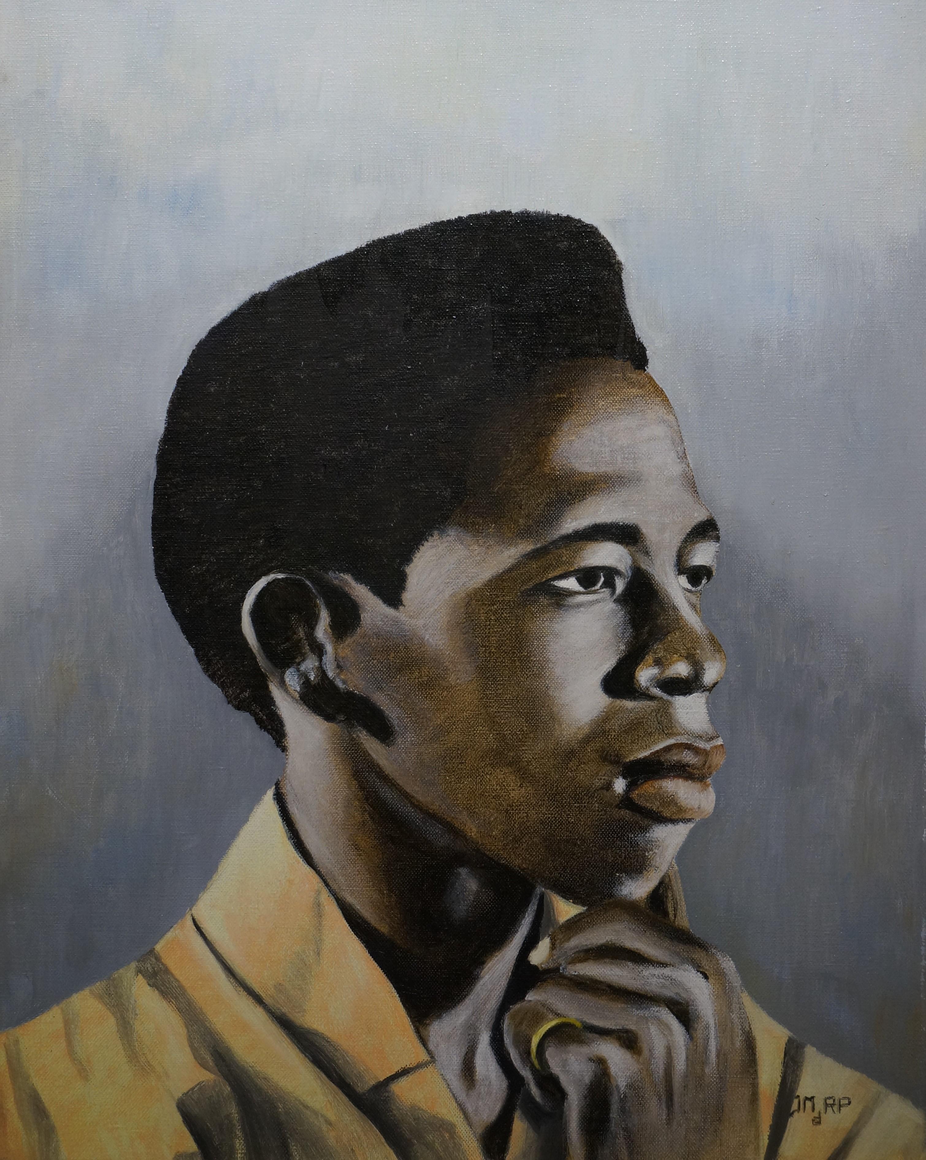 Portrait of Mano, a boy from Nickerie, Suriname - Painting by J.M. de Raad
