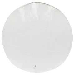 JM Glass Hand-Pressed Decorative Serving Plate, Leaf Motif, Clear Glass