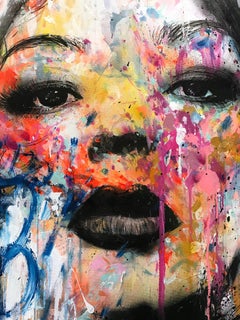 “À Sa Manière" In Her Way, Colorful Street Art Pop Abstract on Canvas