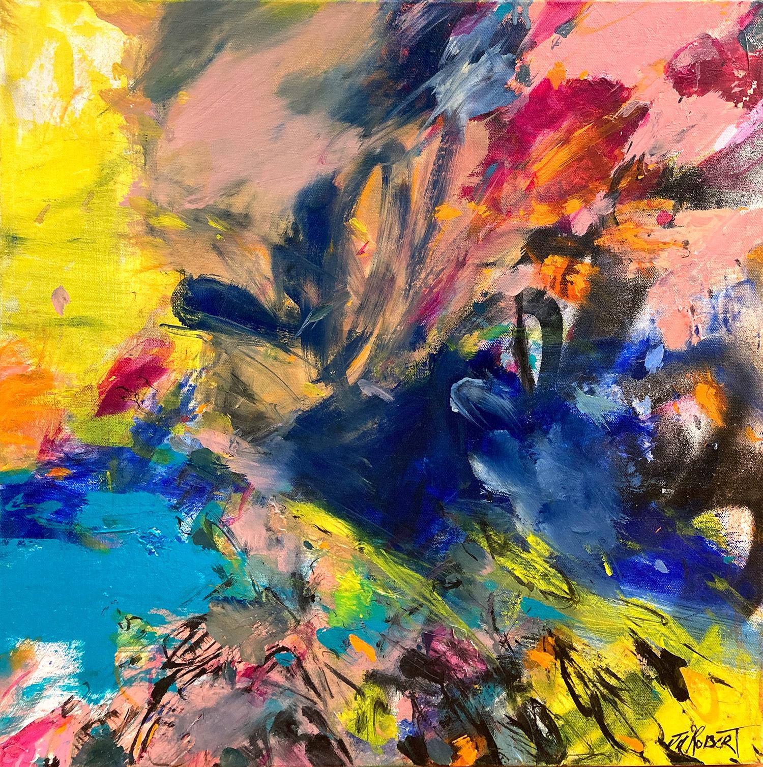 Abstract Painting de J.M. Robert - Colección "Abstracto" Arte callejero colorido Arte urbano abstracto Pintura al óleo Lienzo