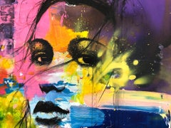« Driot dams Les Yeux - Right in the Eyes » - Portrait abstrait de rue sur toile