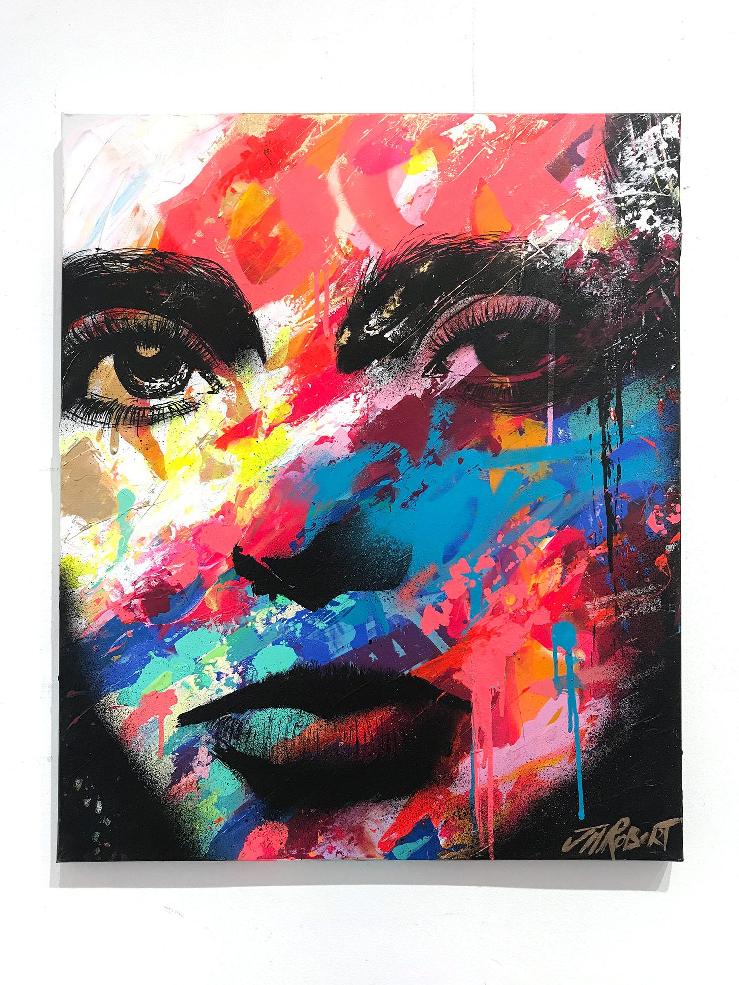 “Elle Fait Face” She Faces, Colorful, Abstract Street Art, French Artist 4