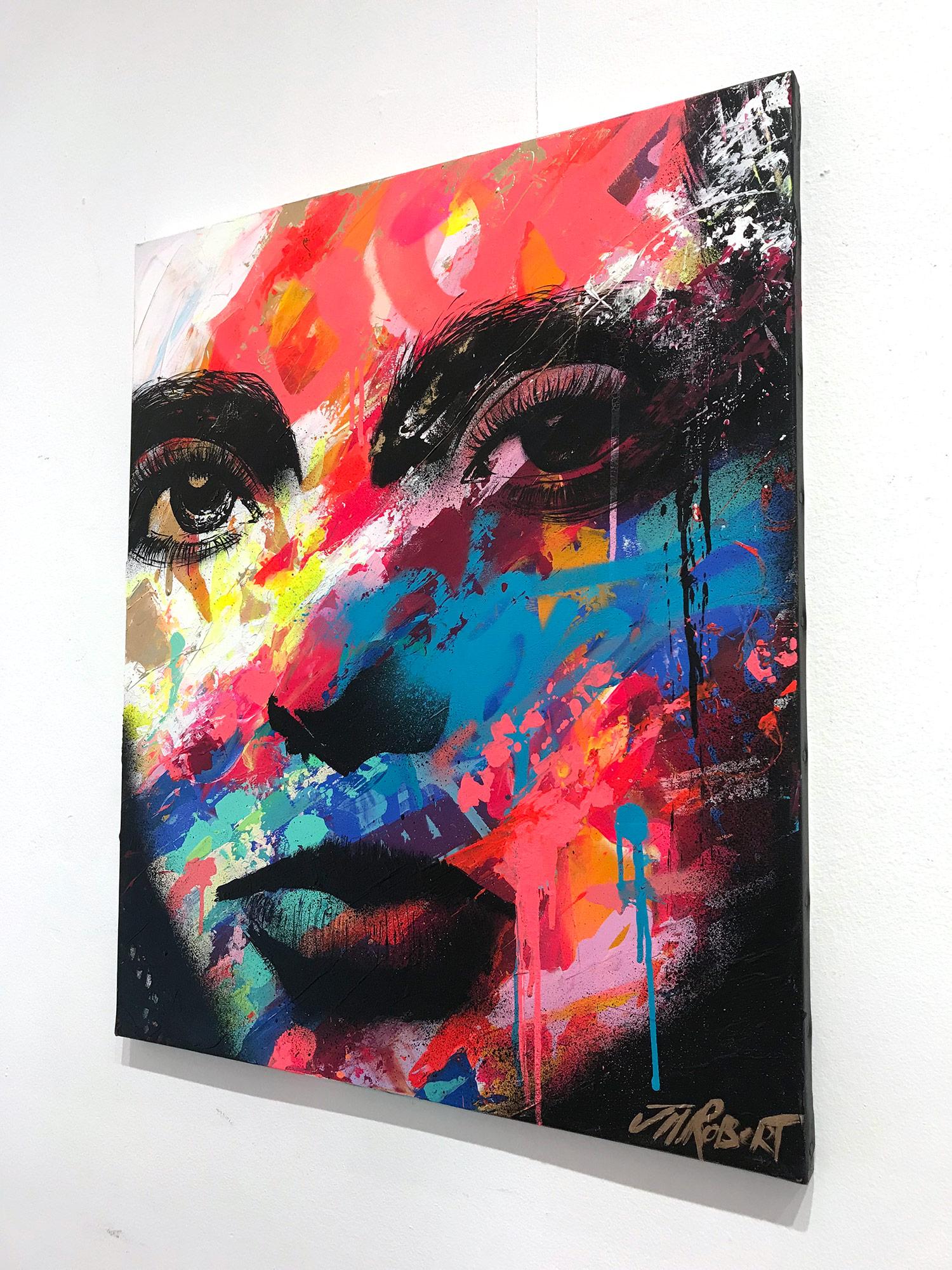 “Elle Fait Face” She Faces, Colorful, Abstract Street Art, French Artist 5