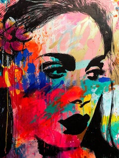 “La Fin d un Été” The End of a Summer, Colorful, Abstract Street Art, French Art