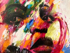 Abstraktes Porträt einer Frau, La Terre des Couleurs, farbenfrohes Straßenkunst-Porträt