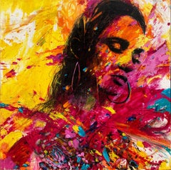"Les Chemins du Hasard" Colorful Street Abstract Art Oil Painting on Canvas