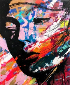 “Comme un Rayon de Lumière” Like a Ray of Light, Colorful, Abstract Street Art