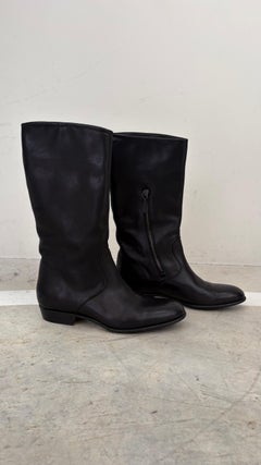 J.M. Weston Vintage Women's Black Leather Boots, Size 38, France