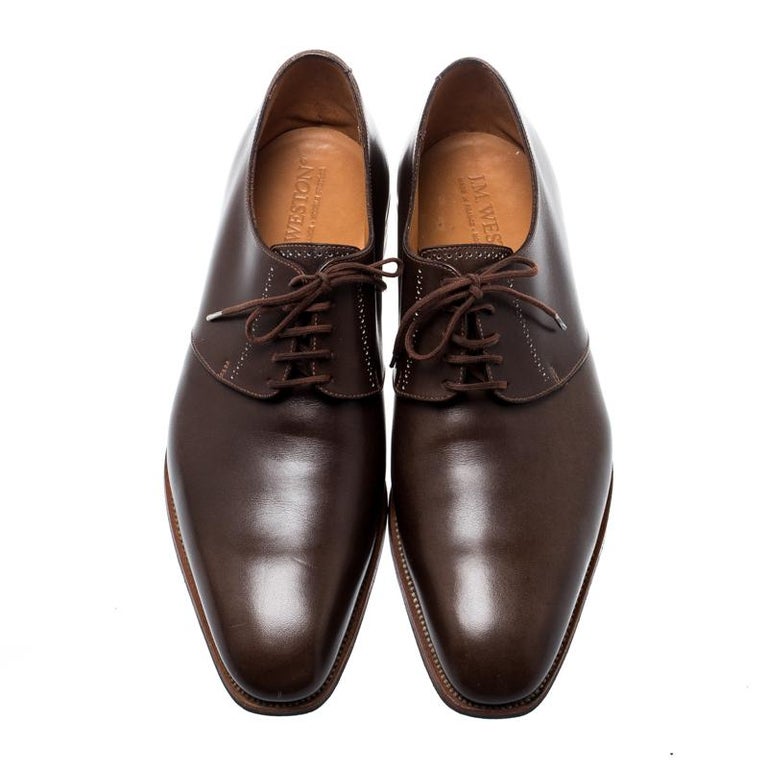 J.M Weston Brown Leather Lace Up Derby Size 41 For Sale at 1stDibs | jm ...