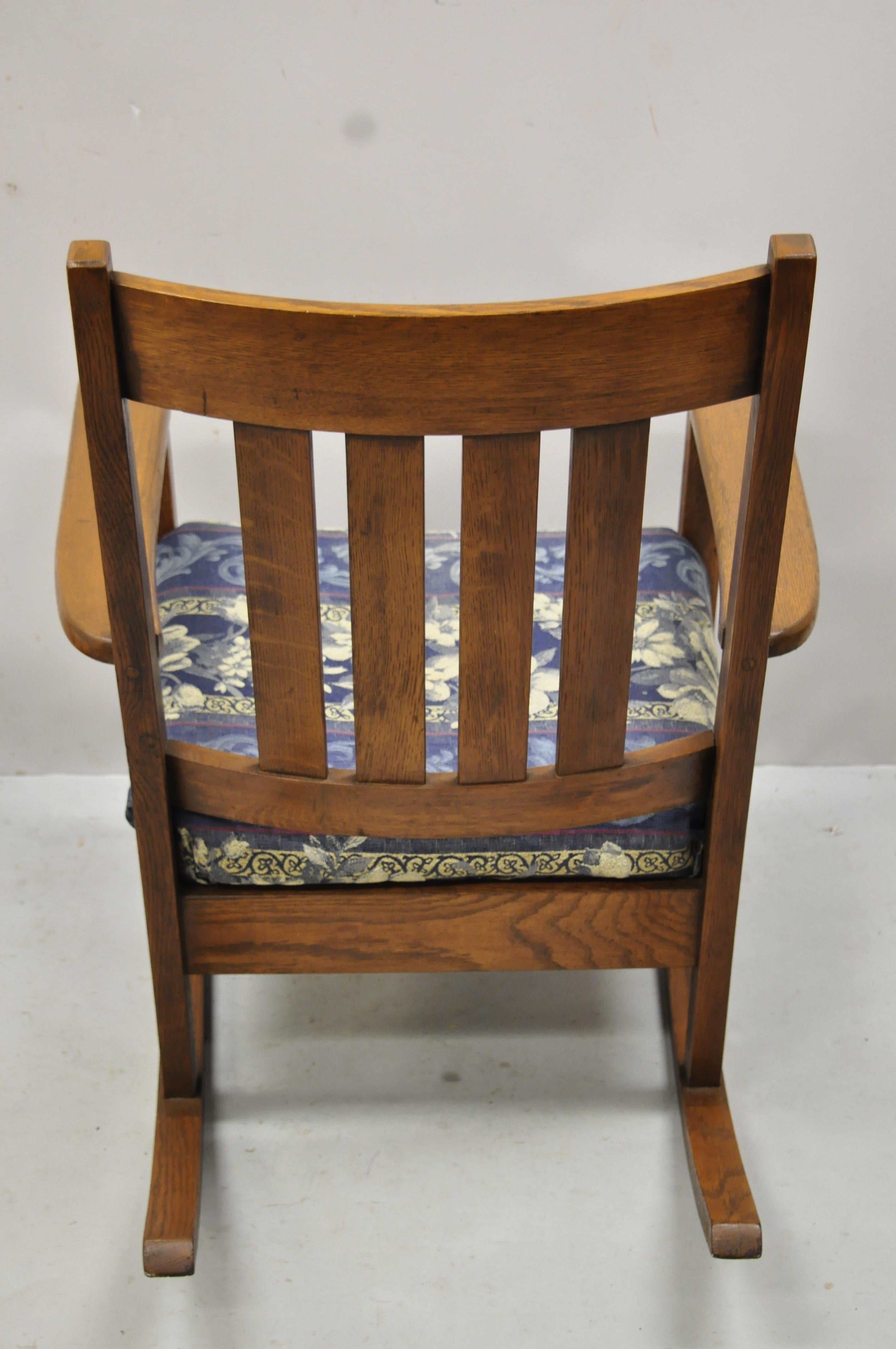 J.M. Young & Sons Antique Mission Oak Arts & Crafts Rocker Rocking Chair For Sale 1