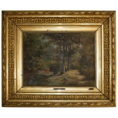 J. Macle „ „Die Kühen“, Ölgemälde, handbemalt, Französische Schule, 19. Jahrhundert