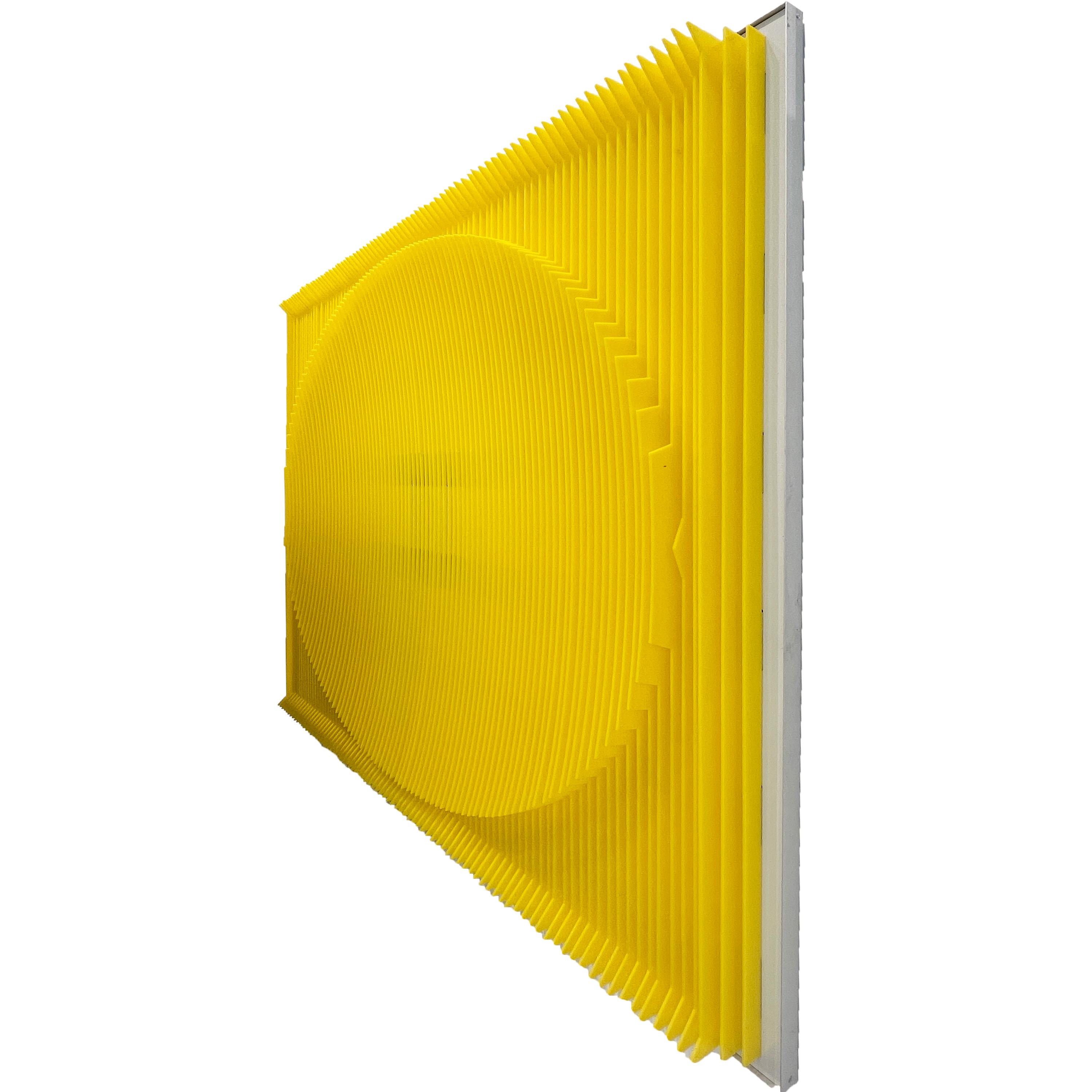 YellowMoon 55, scultura da parete a tecnica mista - Sculpture Contemporaneo di J.Margulis