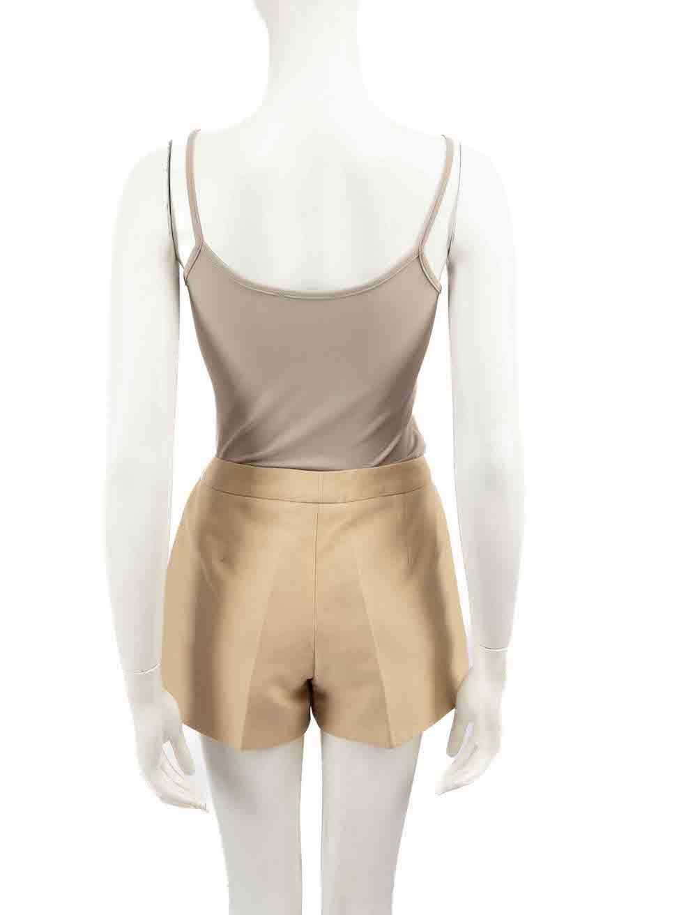 J.Mendel Beige Python Leather Trimmed Shorts Size L In Good Condition For Sale In London, GB