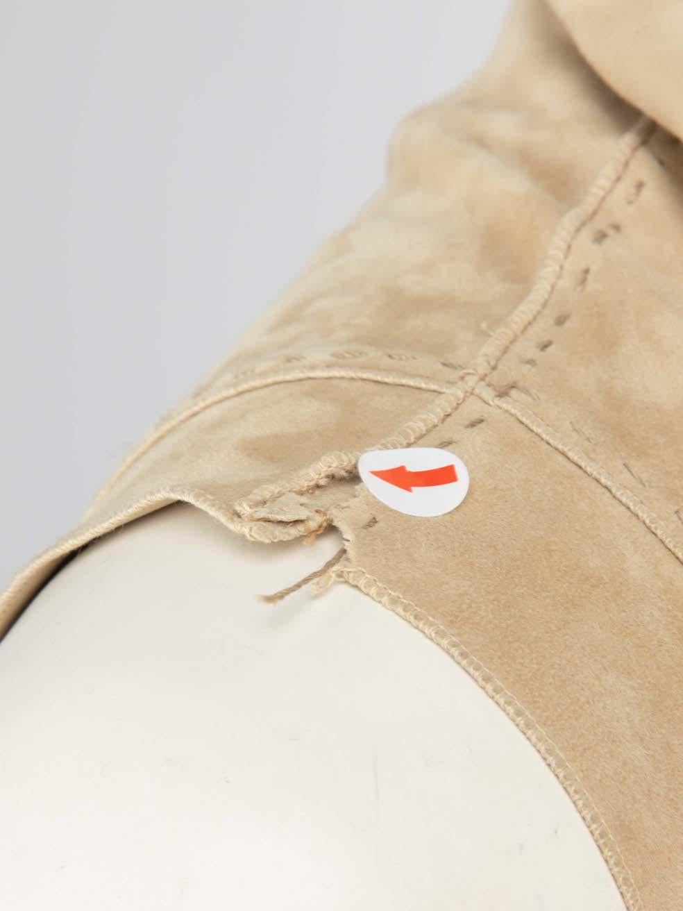 J.Mendel Beige Suede Pocket Detail Dress Size S For Sale 1