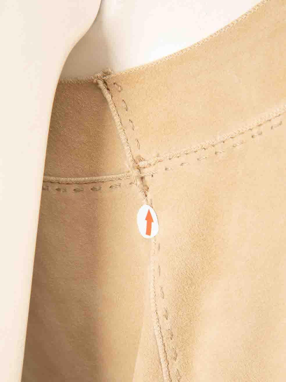 Women's J.Mendel Beige Suede Pocket Detail Long Vest Size S For Sale