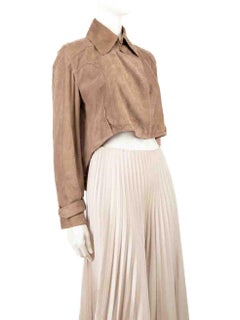 J.Mendel Brown Suede High Low Cropped Jacket Size S
