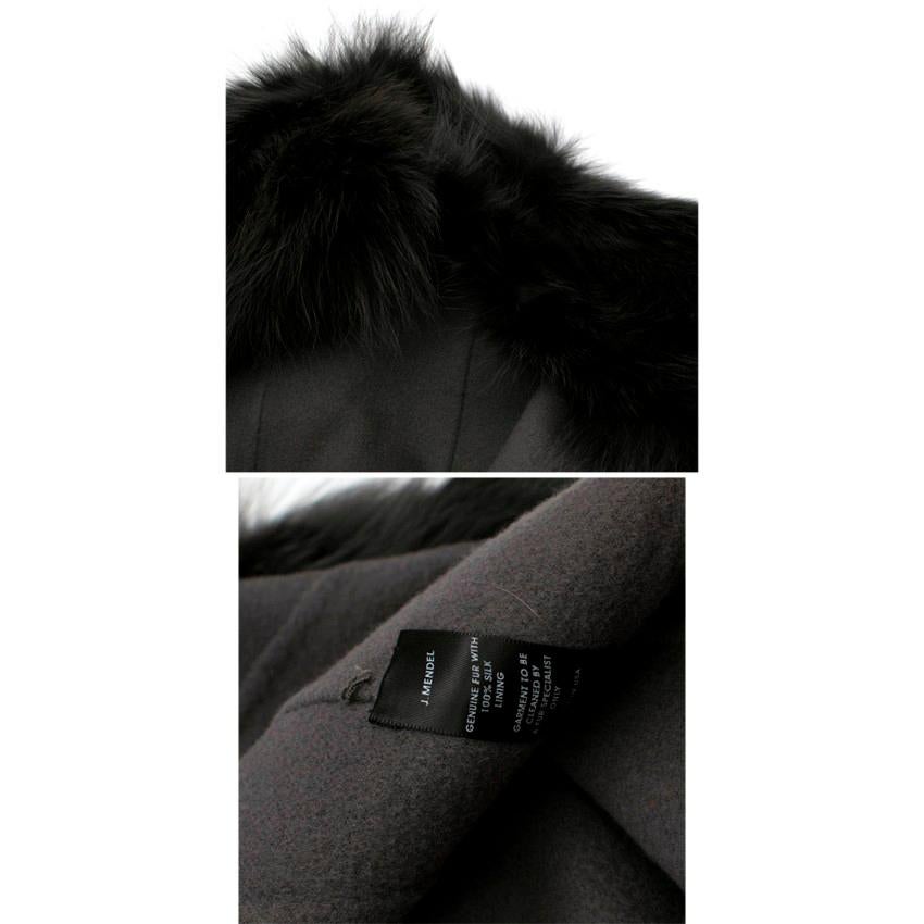 J.Mendel Charcoal Grey Wool-Felt Fur Trimmed Coat - Size Estimated S 3