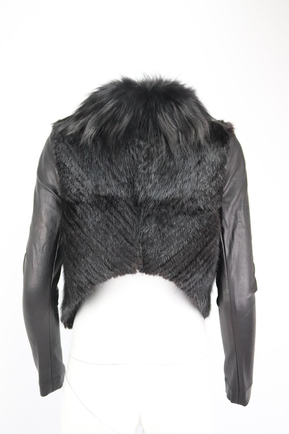 knife cut faux suede bolero with faux shearling