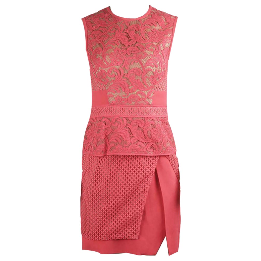 Minivestido J.Mendel con paneles de encaje y mezcla de algodón