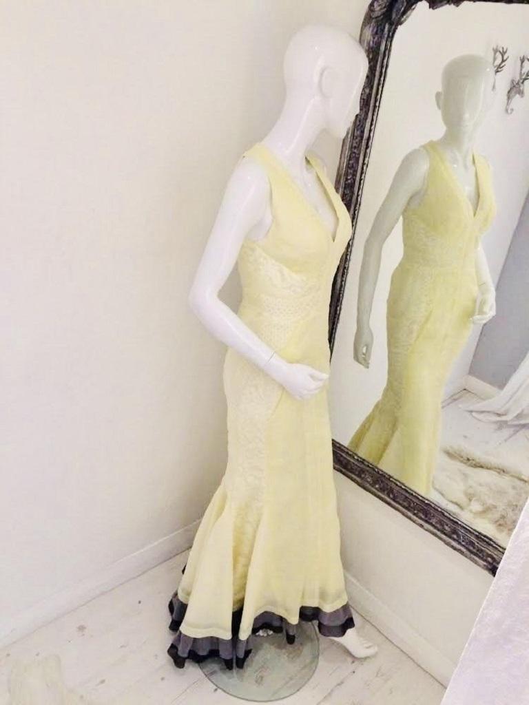 green emerald velvet dress J. Mendel Silk Sequined Beaded Gown - M/8