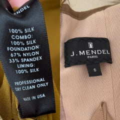 J.MENDEL Silk Shredded Layered Flakey Evening Gown Maxi Dress w. Thigh Slit