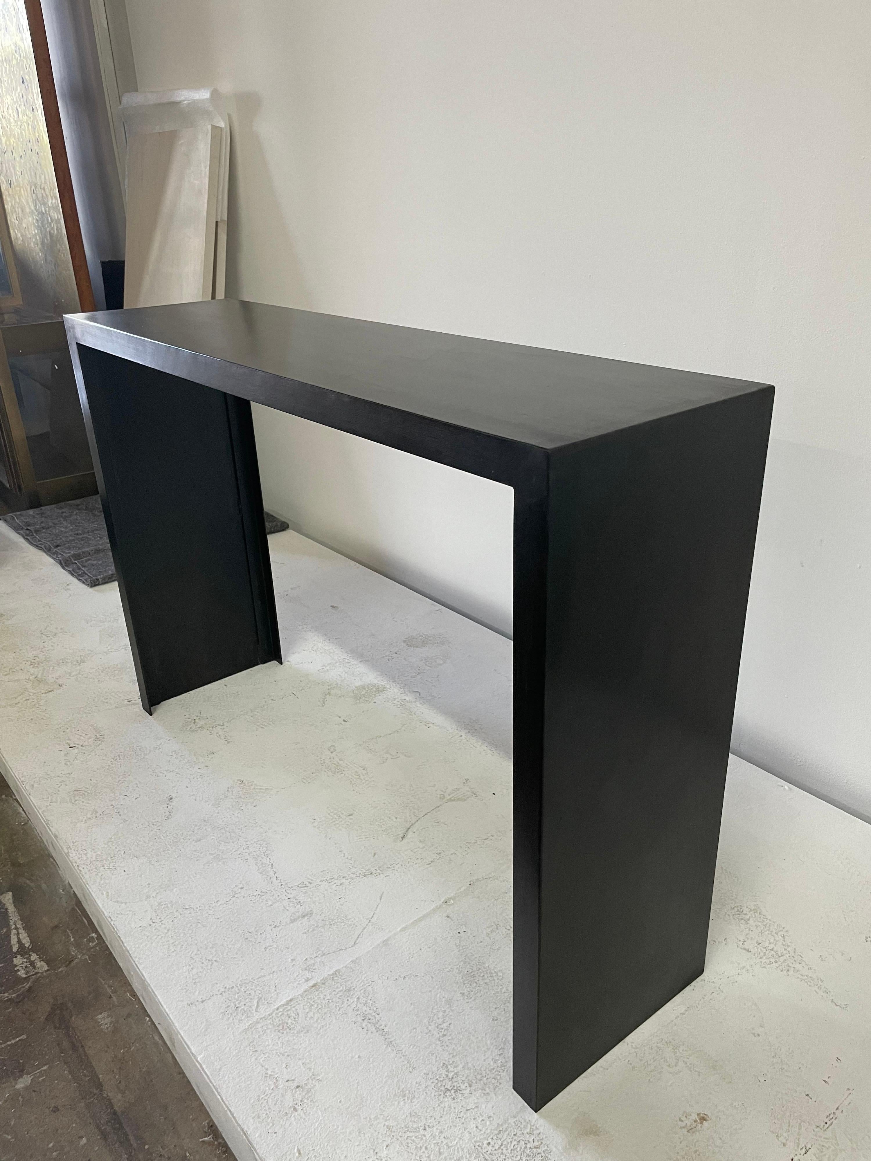 Contemporary JMF Style Blackened Iron Console For Sale