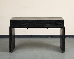 JMF Style Dark Cerused Oak Extendable Writing Desk