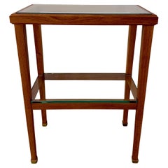 JMF Style Petite Oak and Glass Two-Tired Console Table