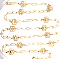 Collier à maillons à fleurs en or jaune 18 carats de 12,9 grammes, de créateur JMP