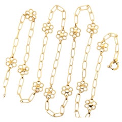 JMP Designer 18 Karat Gelbgold Floral Link Halskette 12,9 Gramm