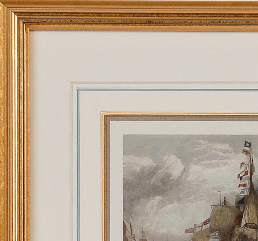 The Battle of Trafalgar: A Framed 19th C. Engraving After J. M. W. Turner 1