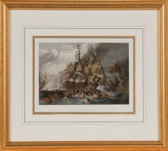 The Battle of Trafalgar: A Framed 19th C. Engraving After J. M. W. Turner