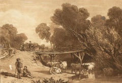 J.M.W. Turner (1775-1851) and C. Turner (1773-1857) - Etching, Bridge and Cows