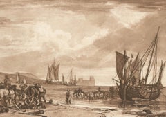 J.M.W. Turner and C. Turner - 19th Century Etching, Scene on the French Coast