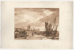 J.M.W. Turner and C. Turner - 19th Century Etching, Scene on the French Coast