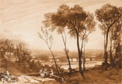 J.M.W. Turner und Charles Turner – Radierung von 1808, „Brücke in mittlerer Entfernung“