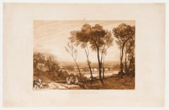 J.M.W. Turner und Charles Turner – Radierung von 1808, „Brücke in mittlerer Entfernung“