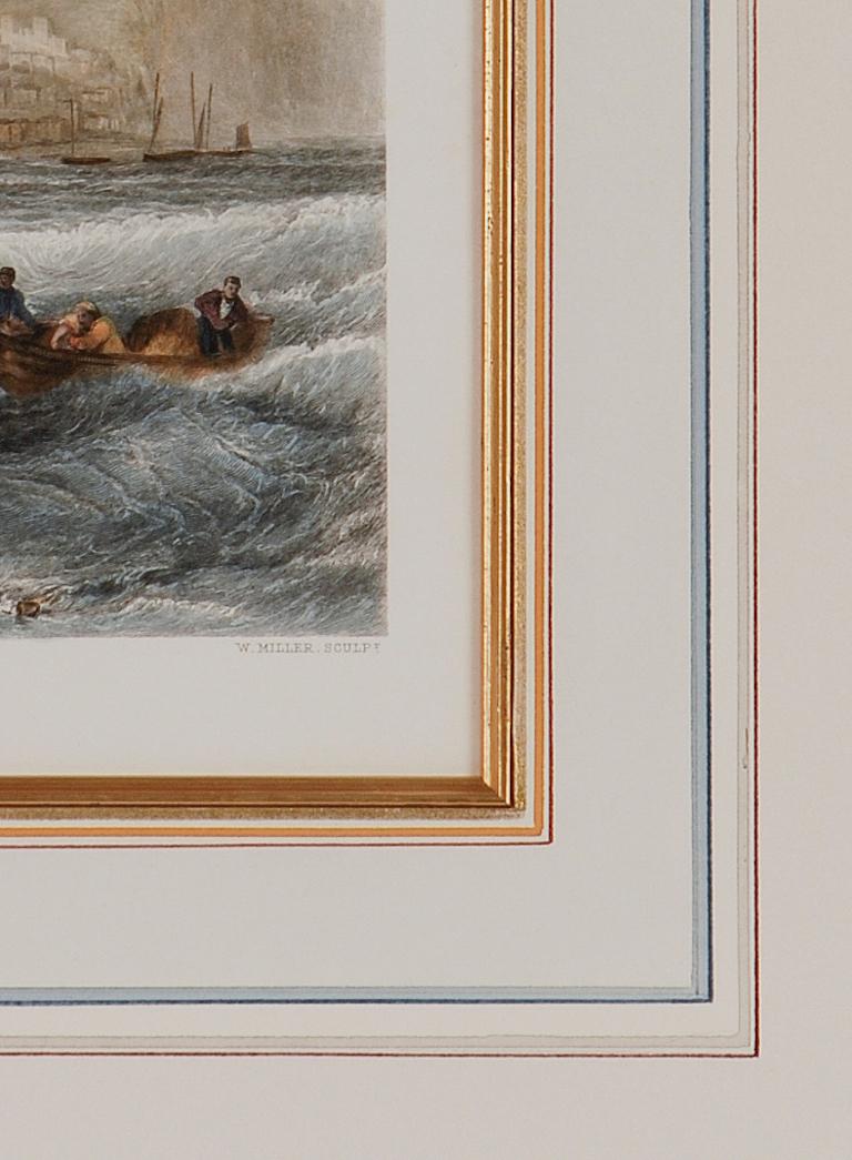 Fishing Off Hastings, England: A Framed 19th C. Engraving After J. M. W. Turner For Sale 1
