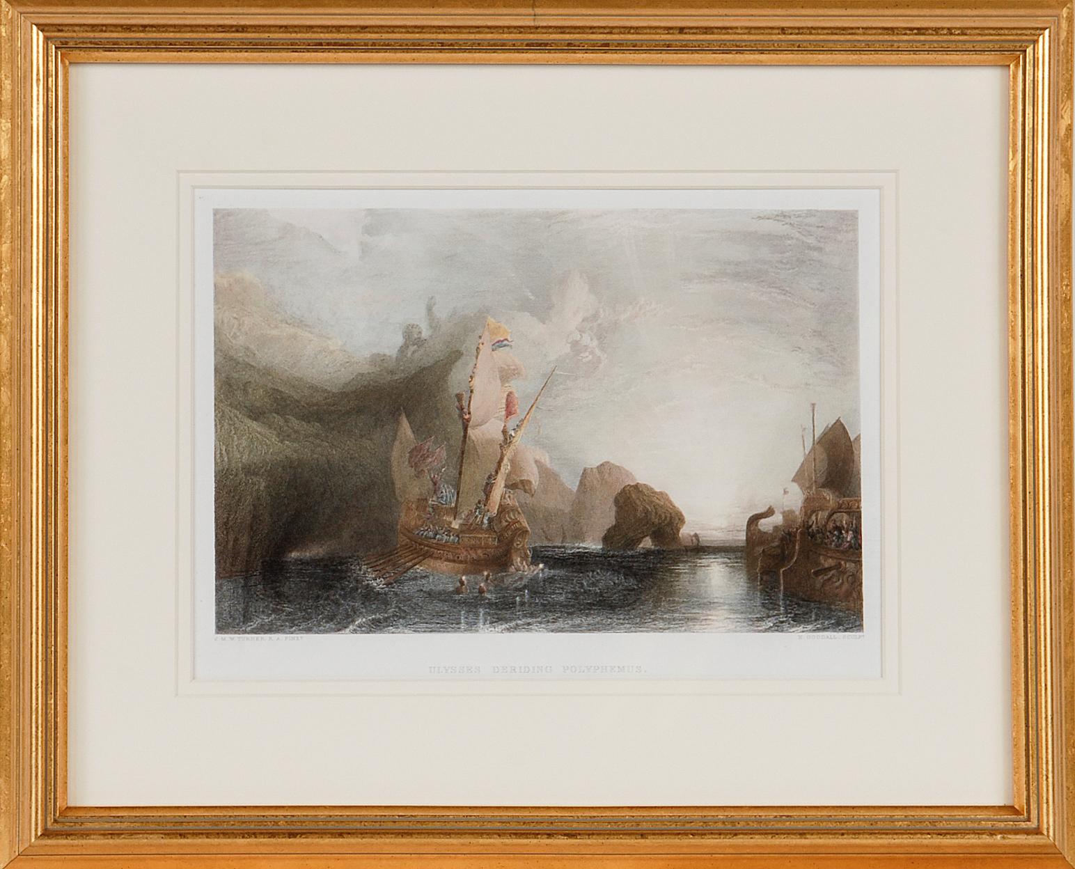 Ulysses Der Leitfaden des Polyphemus: Ein gerahmter Kupferstich nach J. M. W. Turner, 19. Jahrhundert