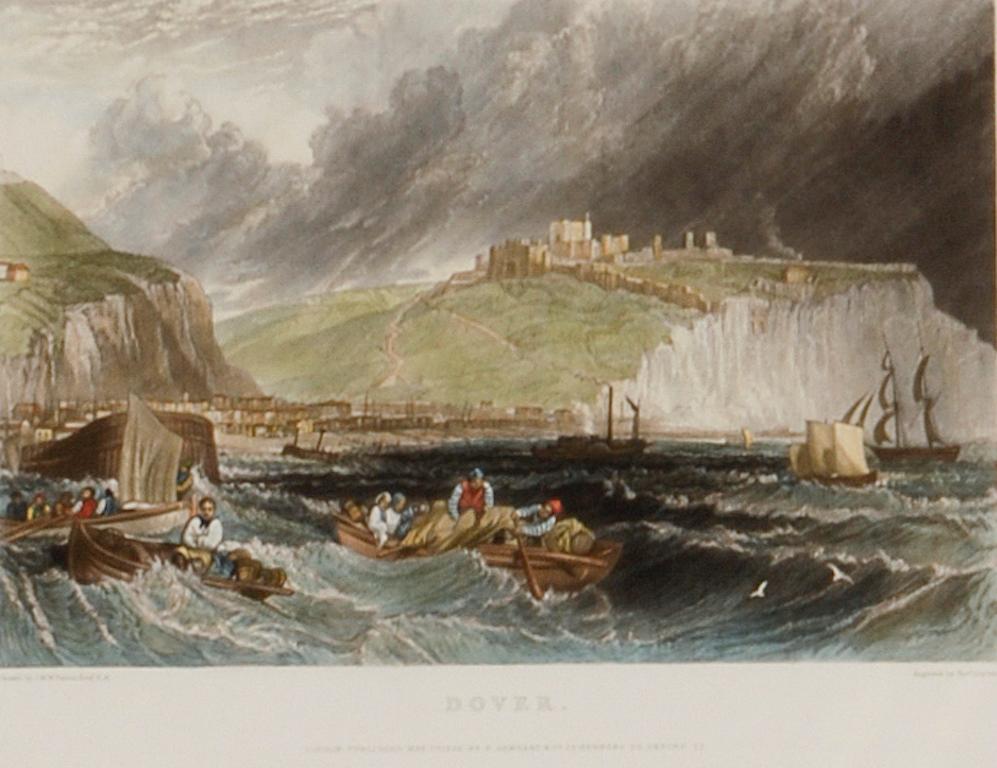 Eine Ansicht von Dover, England: Ein gerahmter Kupferstich nach J. M. W. Turner, 19. Jahrhundert – Print von J.M.W. Turner