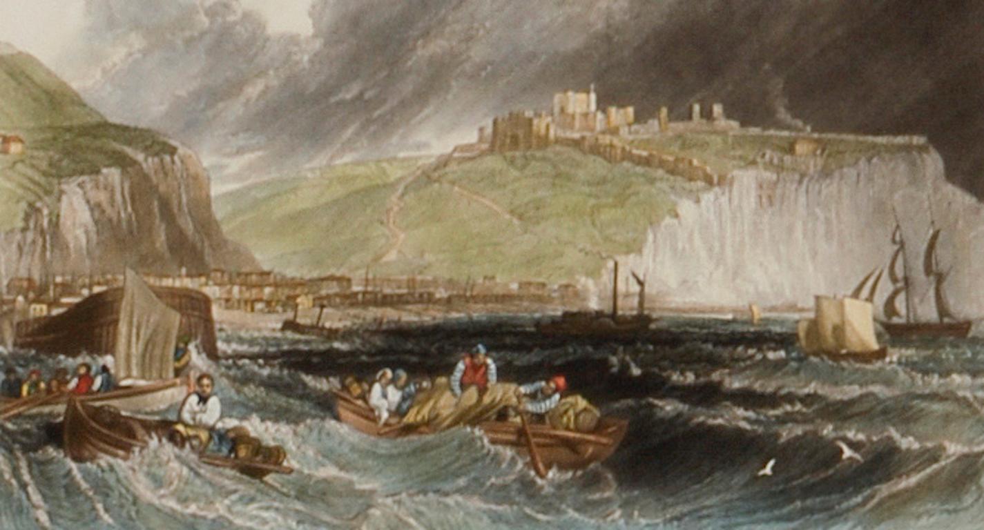 Eine Ansicht von Dover, England: Ein gerahmter Kupferstich nach J. M. W. Turner, 19. Jahrhundert (Romantik), Print, von J.M.W. Turner