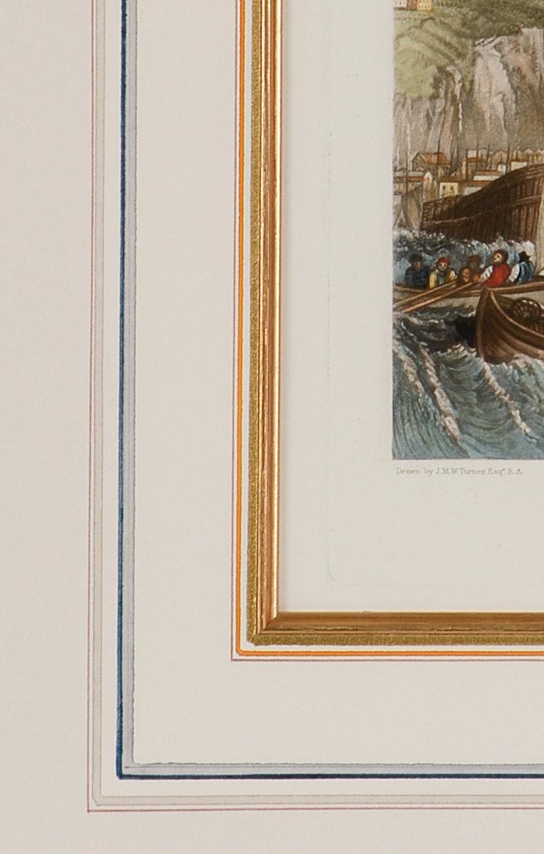 Eine Ansicht von Dover, England: Ein gerahmter Kupferstich nach J. M. W. Turner, 19. Jahrhundert im Angebot 1