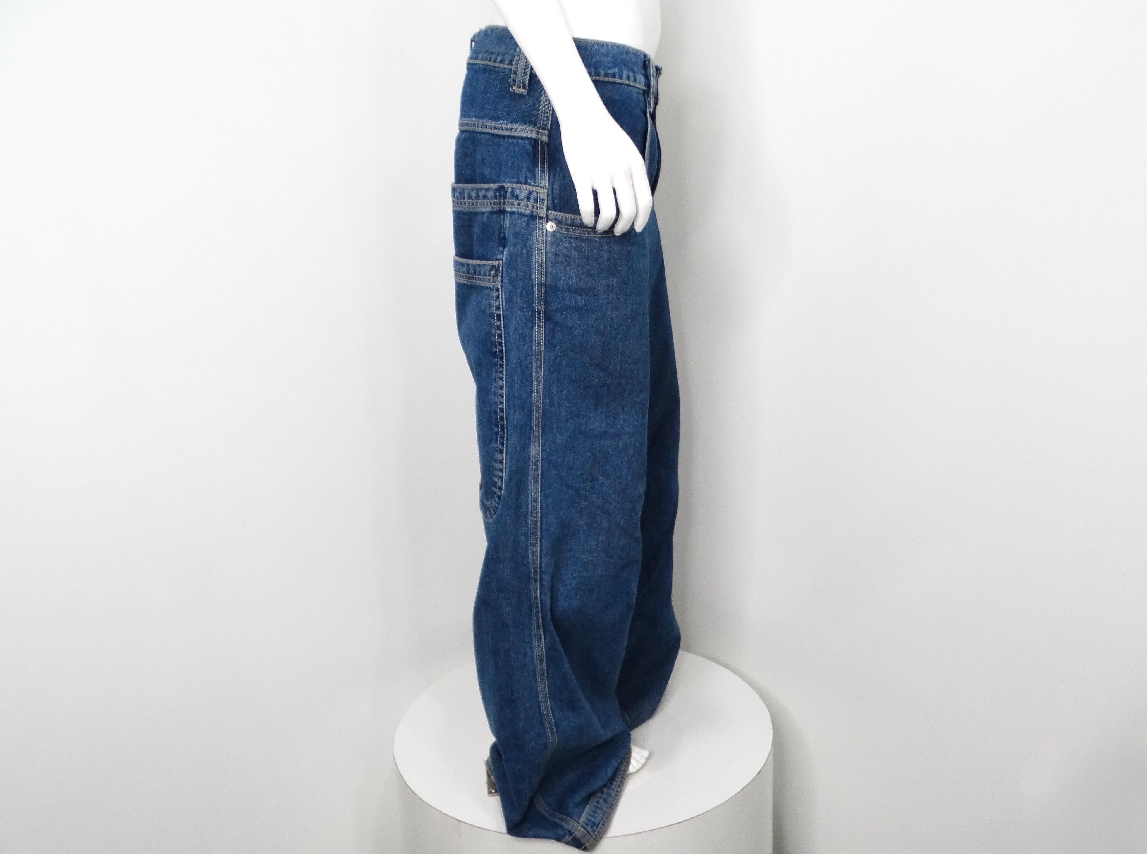 JNCO Lucky Buddha Limited Edition Dark Stone Blue Denim Baggy Jeans For Sale 4